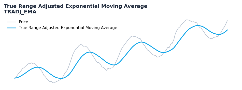 True Range Adjusted Exponential Moving Average — annotated preview mapping to core implementation